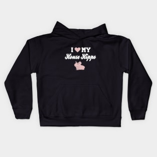 I Love My House Hippo Kids Hoodie